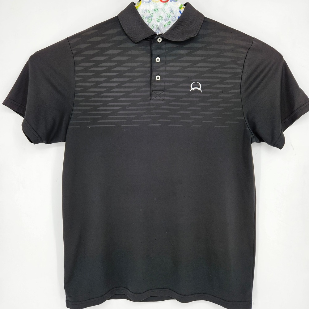 Cinch Shirt Mens Large Polo Short Sleeve Casual Preppy Western Geometric‎ Black